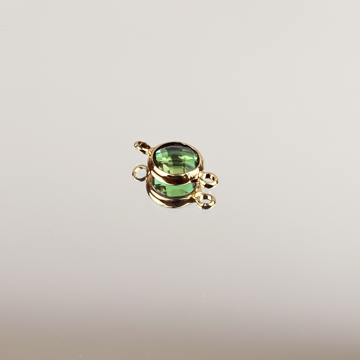 Подвеска (соединитель для бижутерии) (уп. 10шт) круг прозрачный d 8 мм 008 салатовый