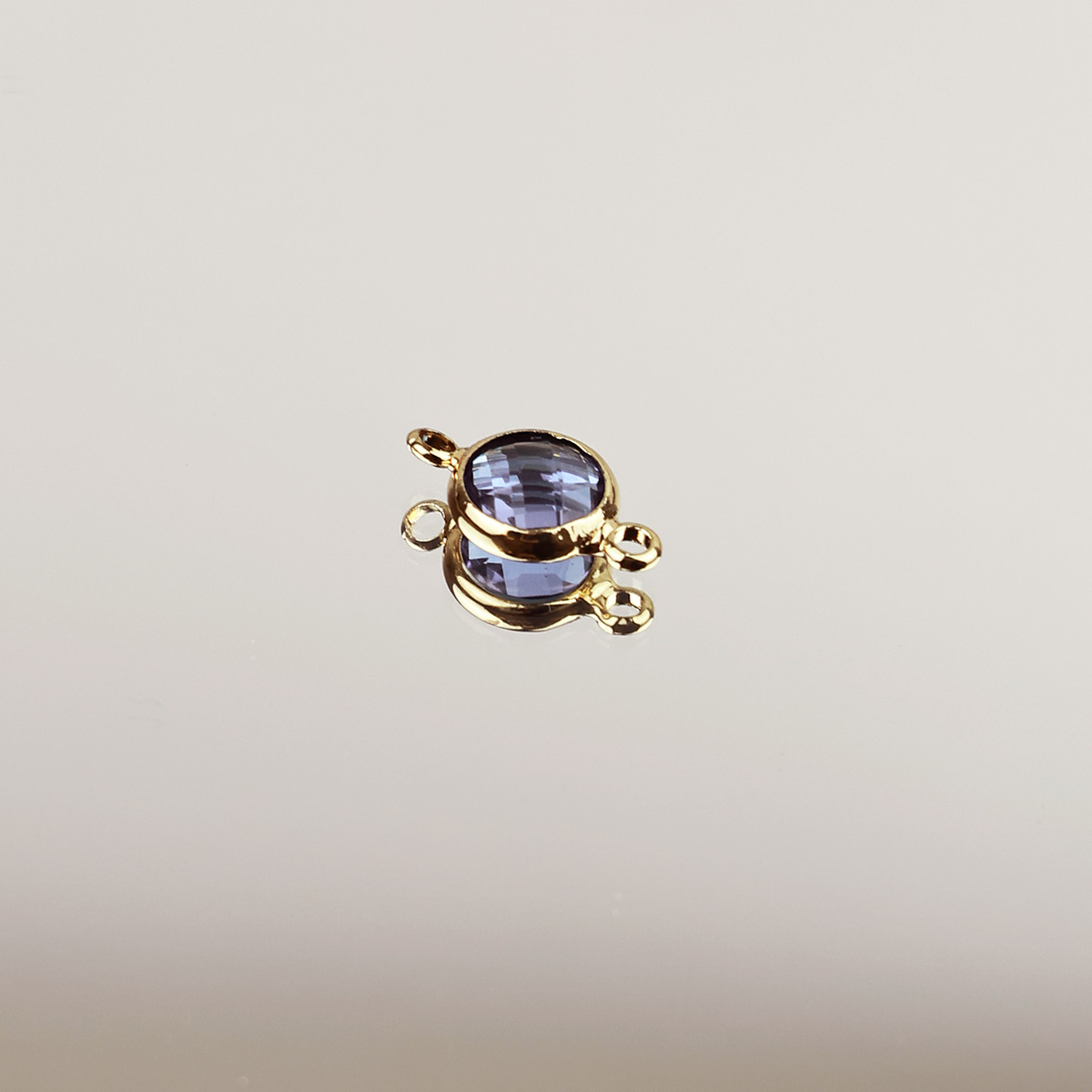 Подвеска (соединитель для бижутерии) (уп. 10шт) круг прозрачный d 8 мм 013 голубой