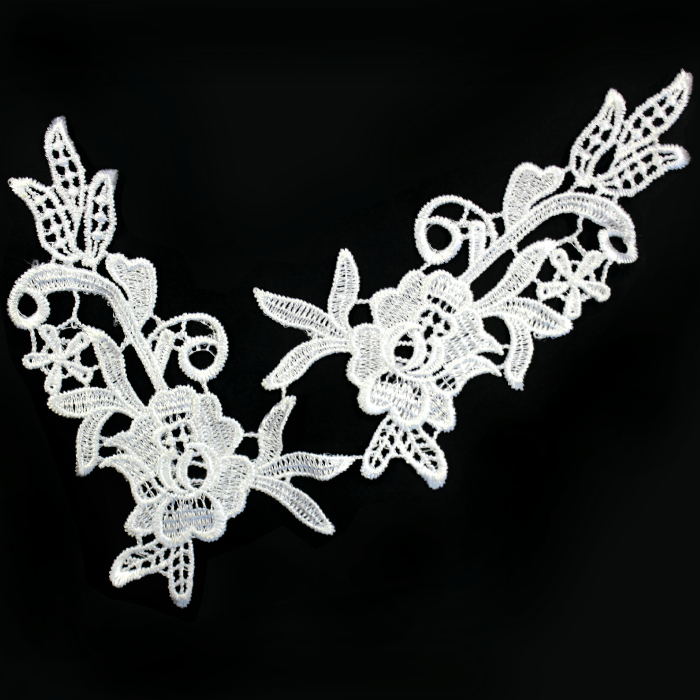 Вставки кружевные (аппликация) (уп. 2 пары) 14,0*7,0 см 62919 белая, черная