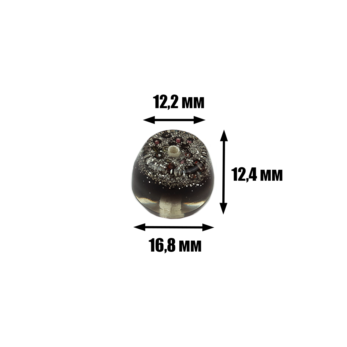 Бусины прозрачные/трапеция (уп. 50 шт.) 16,8х12,4 мм арт. 316-16 № 1 черный