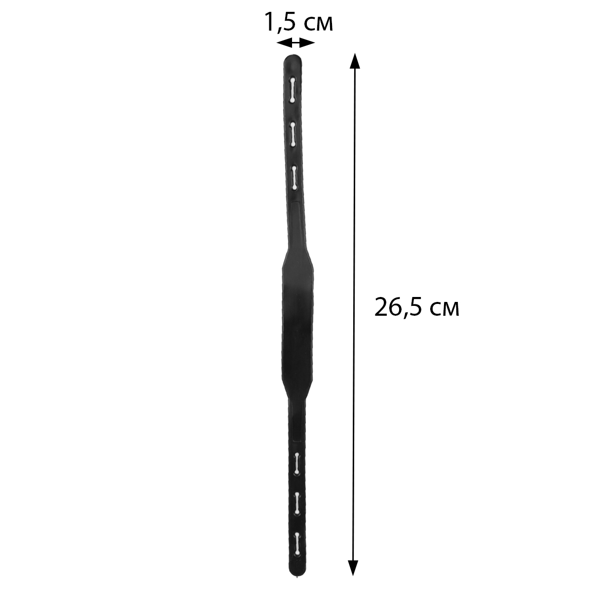 Штрипка ПВХ дл. 26,5 см, шир. 15 мм чёрный (уп. 5 пар)