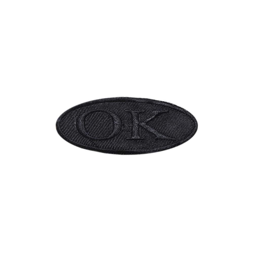Лейбл клеевой &quot;OK&quot; (уп.20 шт) овал 65х25 мм черный