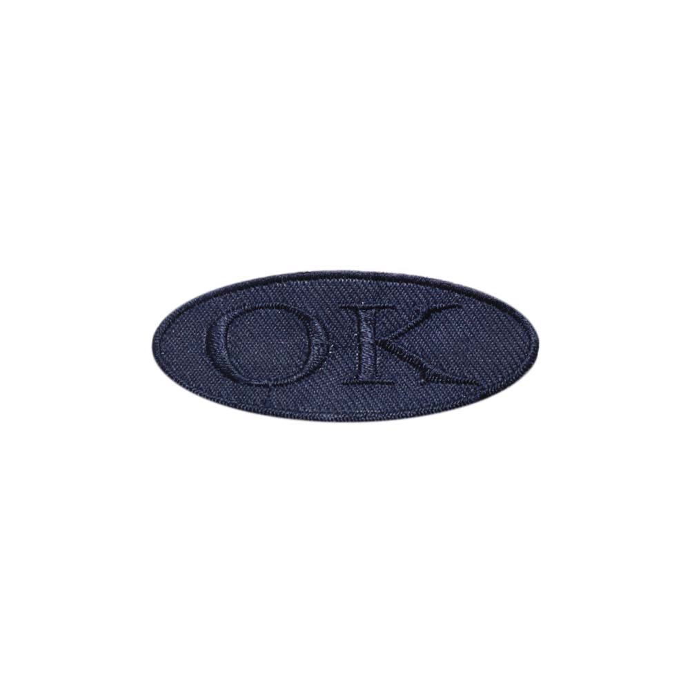 Лейбл клеевой &quot;OK&quot; (уп.20 шт) овал 65х25 мм синий