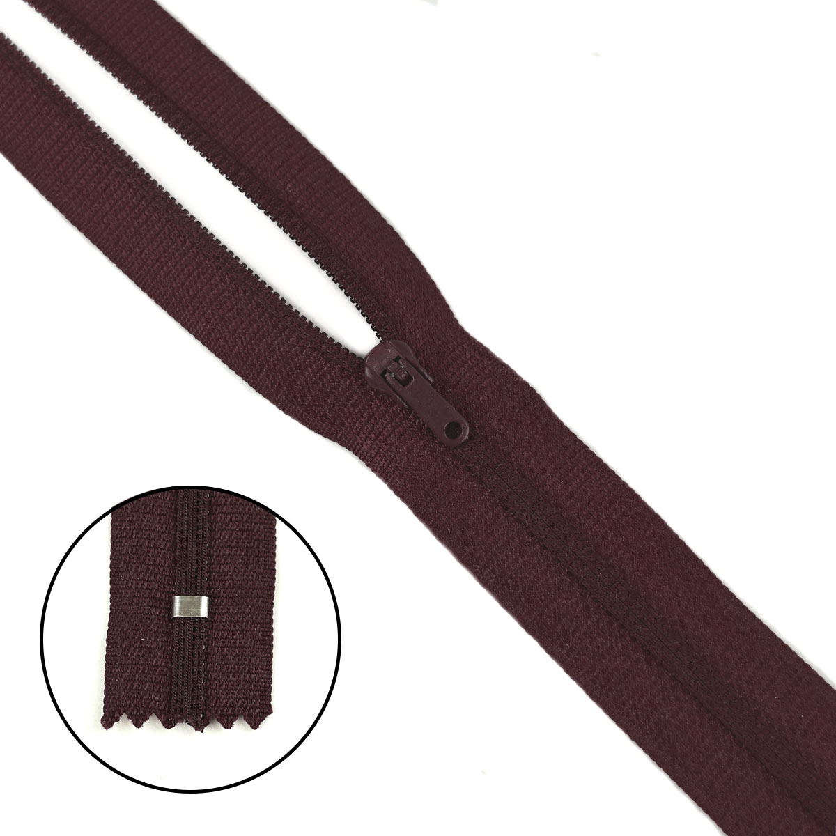 молния полупотайная тип 3 (уп. 10 шт) 18 см н/р № 216 ДС темный бордо