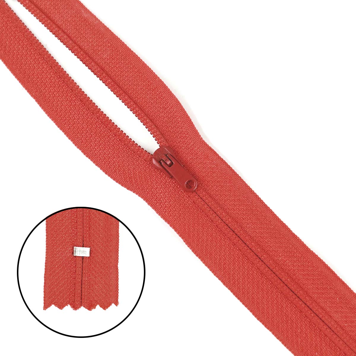 молния полупотайная тип 3 (уп. 10 шт) 18 см н/р № 259 ДС красный