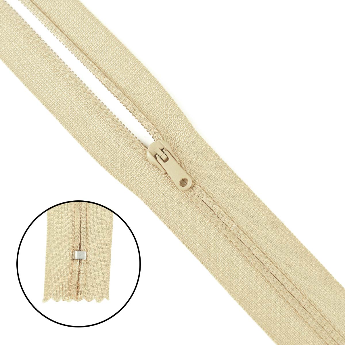 молния полупотайная тип 3 (уп. 10 шт) 18 см н/р № 290 ДС бежевый