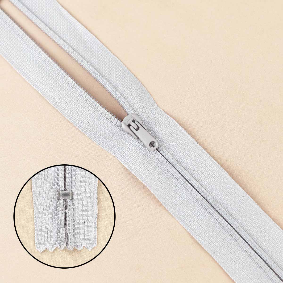 молния полупотайная тип 3 (уп. 10 шт) 18 см н/р № 372 ДС светло-серый