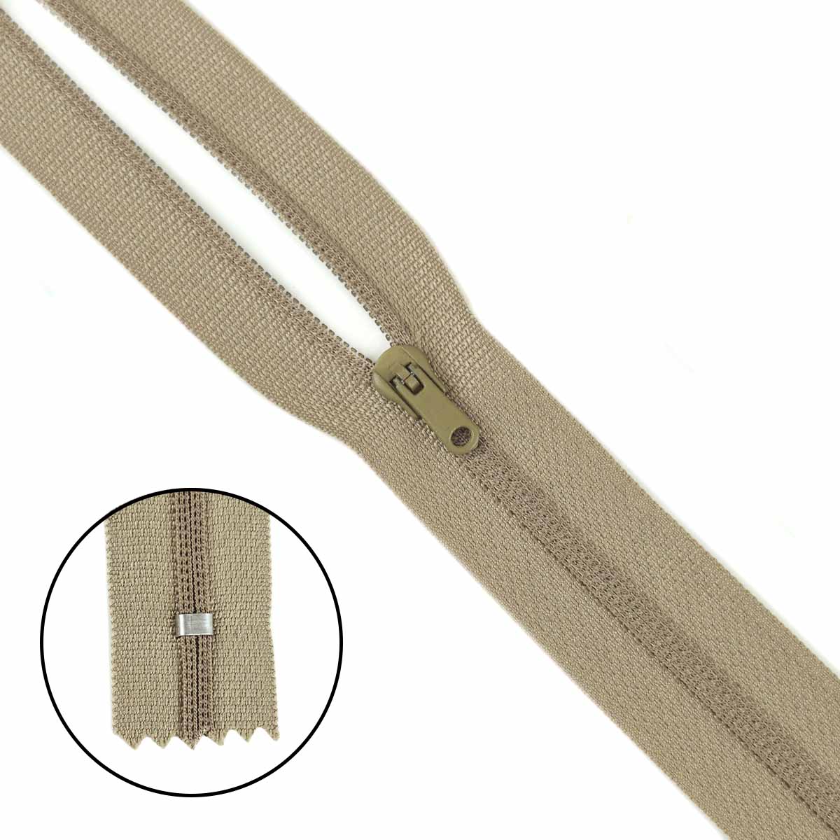 Молния полупотайная тип 3 (уп. 10 шт) 25 см н/р № 338 ДС светло-оливковый
