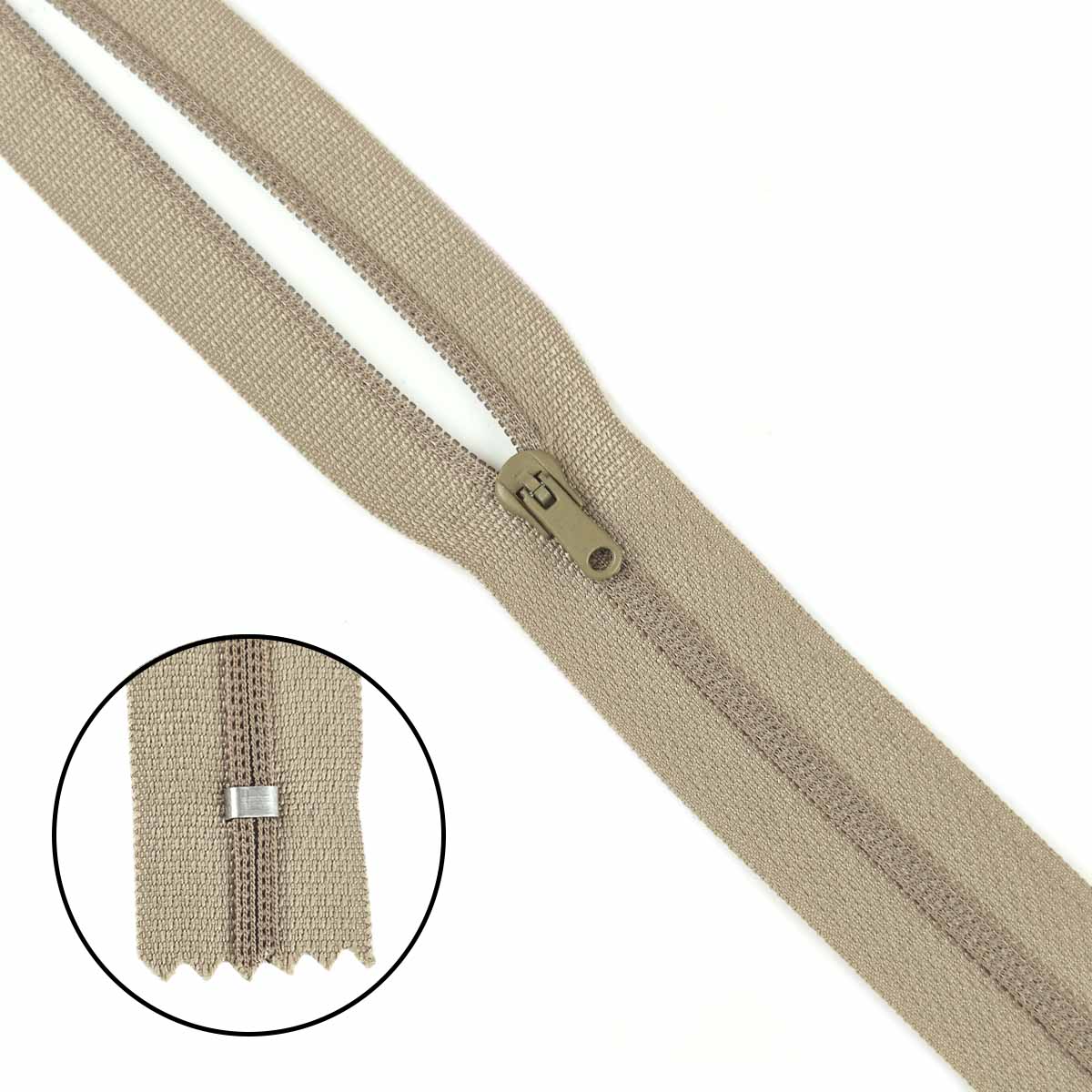 Молния полупотайная тип 3 (уп. 10 шт) 25 см н/р № 340 ДС бежевый