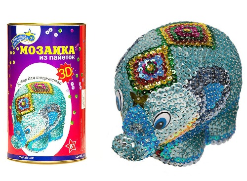 3Д-06 Мозаика из пайеток 3D "Слон"  (уп. 1 шт)