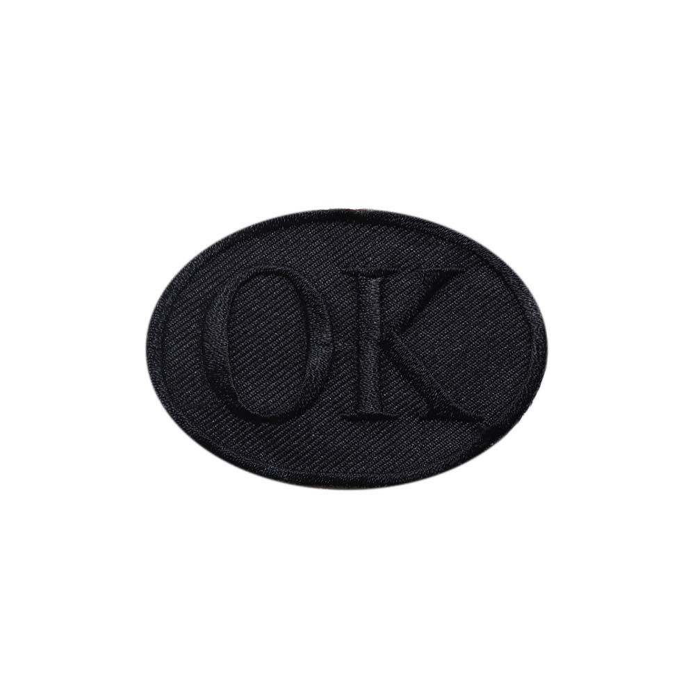 Лейбл клеевой &quot;OK&quot; (уп.20 шт) овал 75х53 мм черный