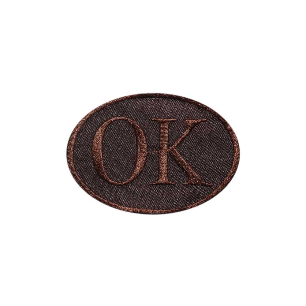 Лейбл клеевой &quot;OK&quot; (уп.20 шт) овал 75х53 мм коричневый