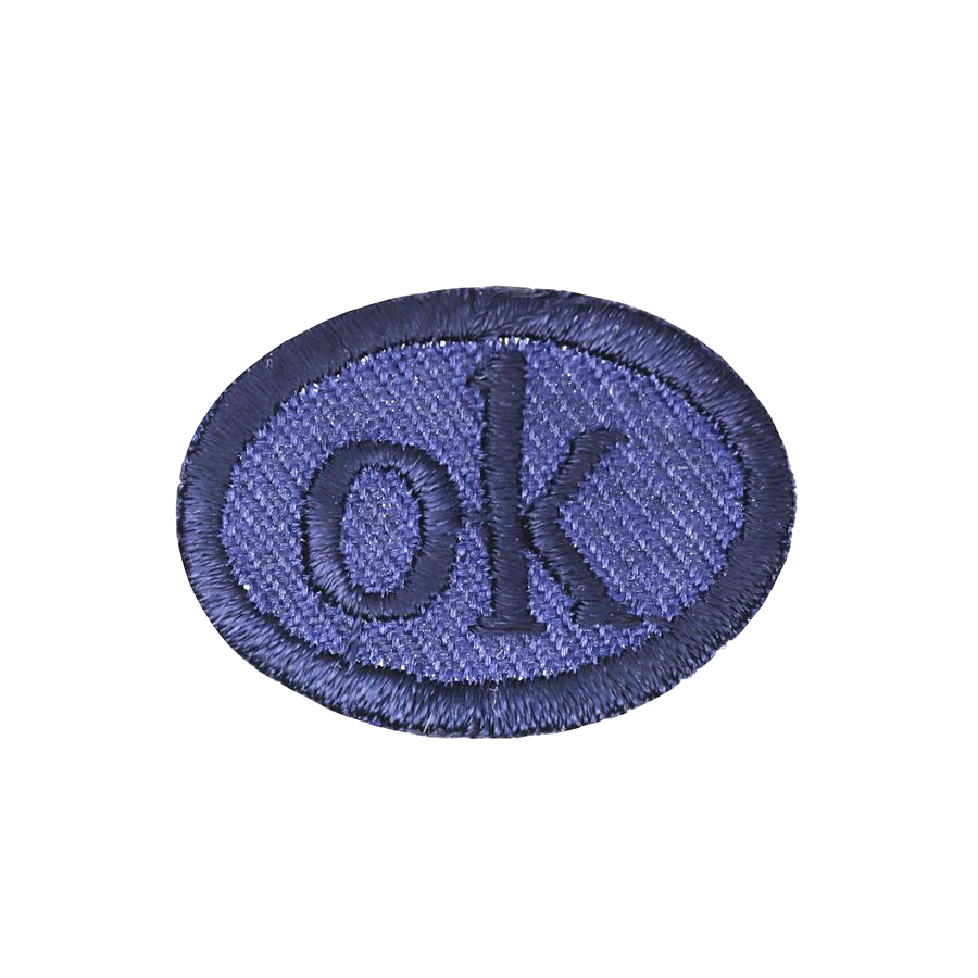 Лейбл клеевой &quot;OK&quot; (уп.20 шт) овал 75х53 мм т. синий