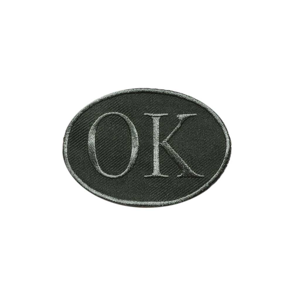 Лейбл клеевой &quot;OK&quot; (уп.20 шт) овал 75х53 мм хаки