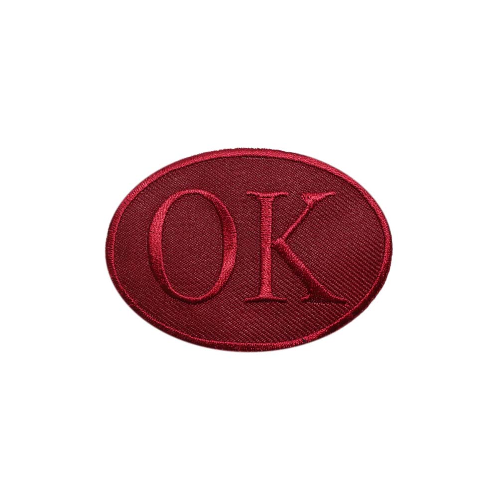 Лейбл клеевой &quot;OK&quot; (уп.20 шт) овал 75х53 мм бордо