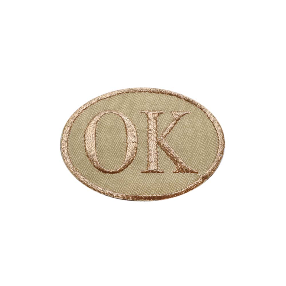 Лейбл клеевой &quot;OK&quot; (уп.20 шт) овал 75х53 мм бежевый