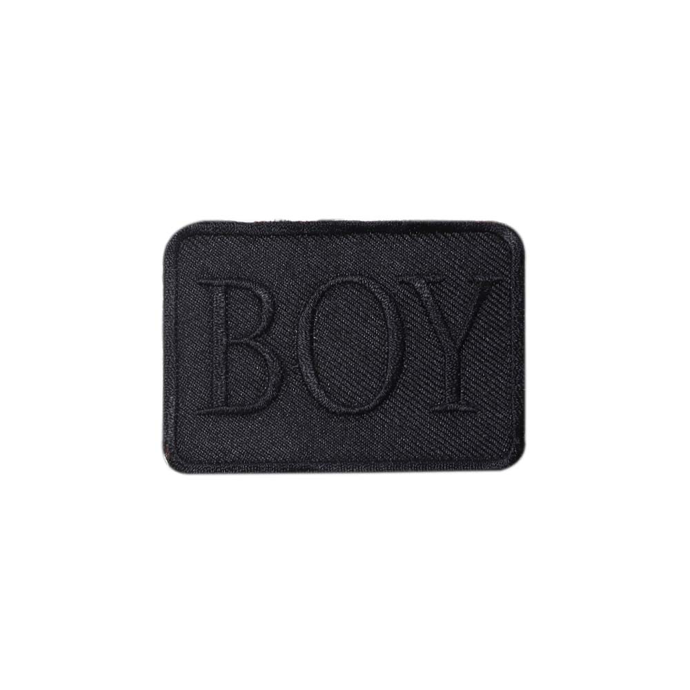 Лейбл клеевой &quot;BOY&quot; (уп.20 шт) прямоуг. 74х53 мм черный