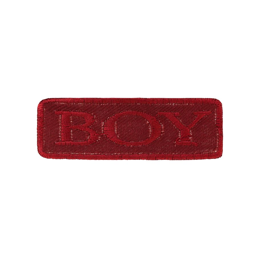 Лейбл клеевой &quot;BOY&quot; (уп.20 шт) прямоуг. 74х53 мм бордо