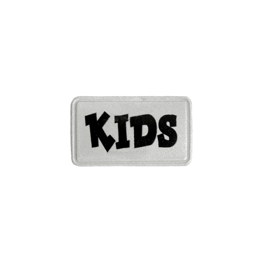 Светоотражающая нашивка &quot;Kids&quot; св.серые 38х23 (уп. 10 шт.)