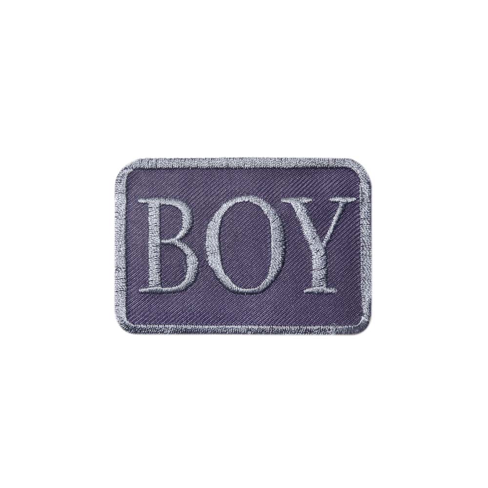 Лейбл клеевой &quot;BOY&quot; (уп.20 шт) прямоуг. 74х53 мм серый
