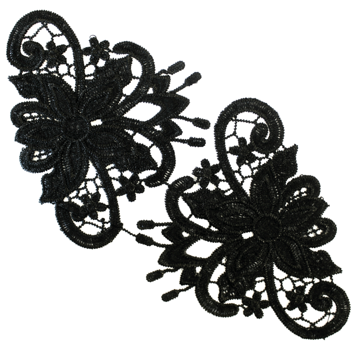 Вставки кружевные (уп. 5 пар) 17,0*13,0 см арт. 455 черный