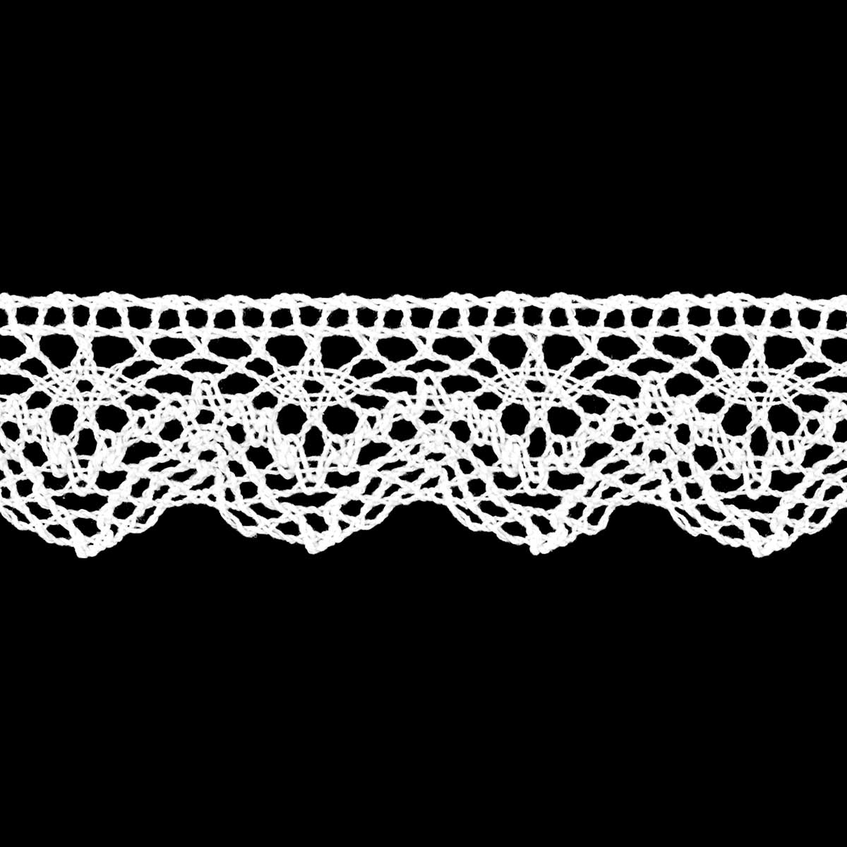 Кружево отеч. арт. 3749 шир. 24-30 мм, рис. 3201031 № 001 ДС белый (уп. 25 м)
