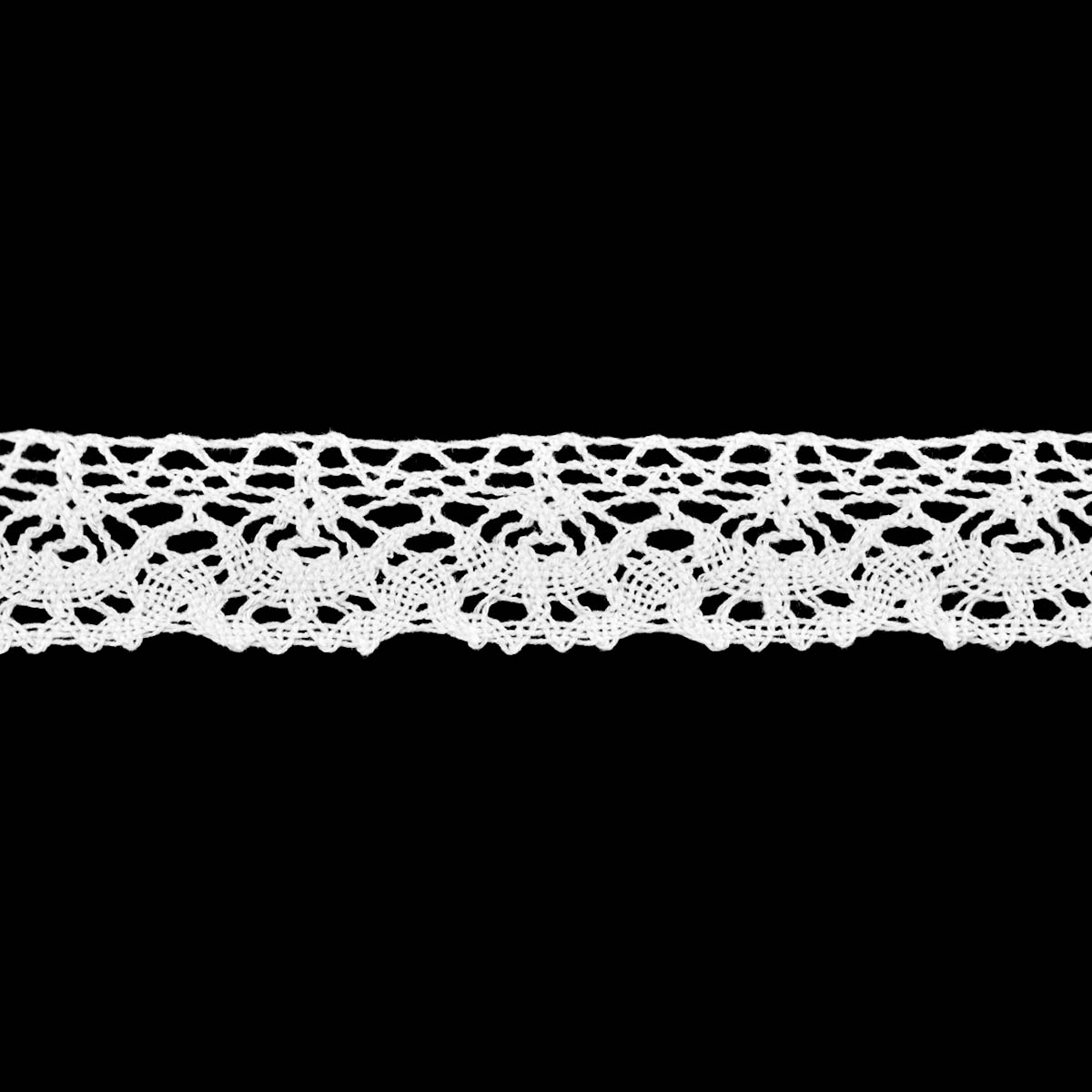 Кружево отеч. арт. 3749 шир. 25 мм, рис. 2501044 № 001 ДС белый (уп. 25 м)