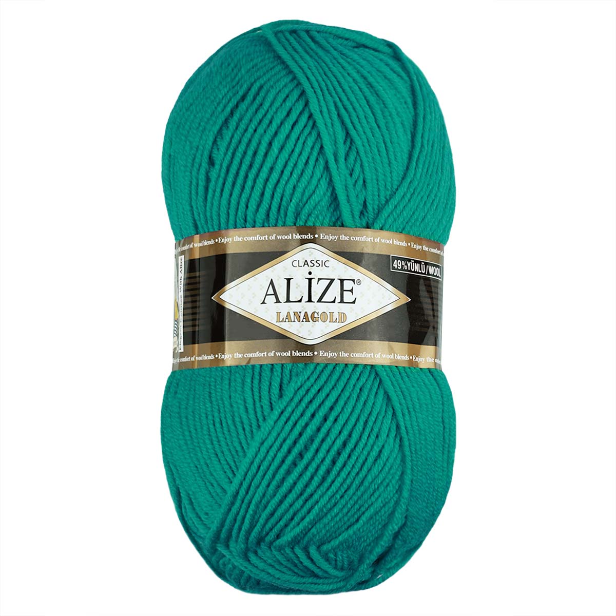 Пряжа Alize &quot;Lana Gold&quot; (49% шерсть, 51 % акрил) 5 шт.х 100 г/ 240 м № 477 бирюзовый берег