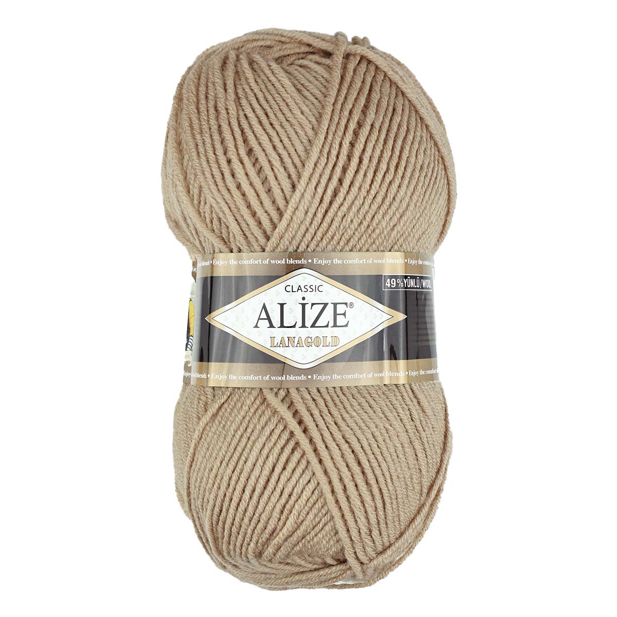 Пряжа Alize &quot;Lana Gold&quot; (49% шерсть, 51 % акрил) 5 шт.х 100 г/ 240 м № 005 бежевый