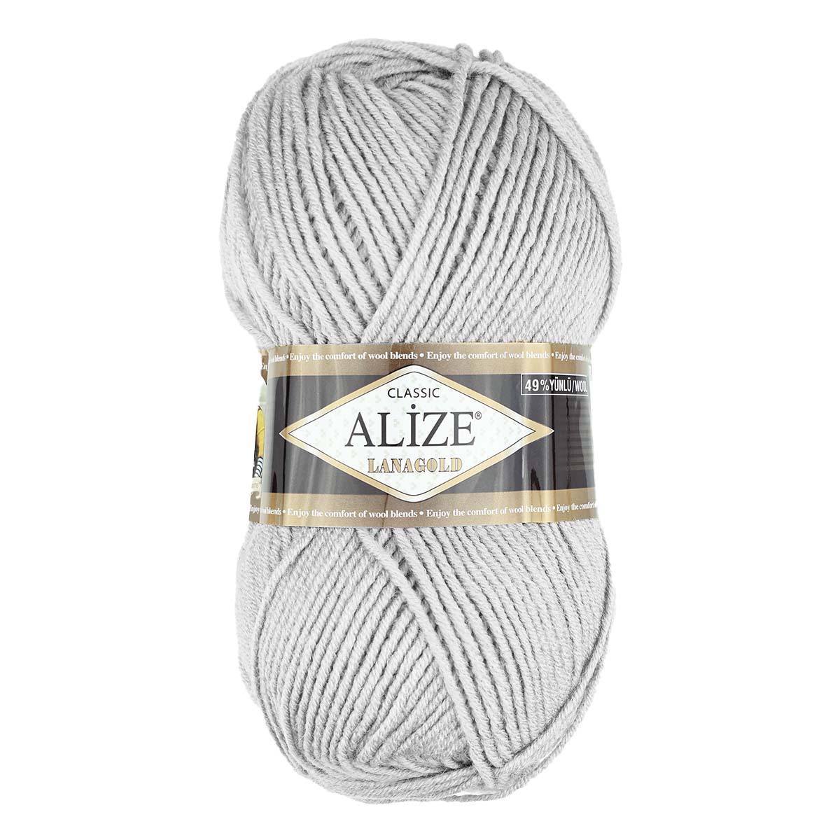 Пряжа Alize &quot;Lana Gold&quot; (49% шерсть, 51 % акрил) 5 шт.х 100 г/ 240 м № 684 св. мышь