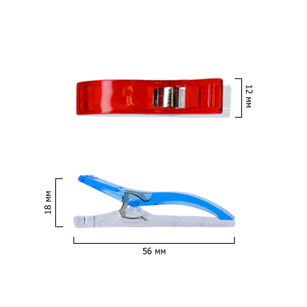 Клипсы для фиксации (уп. 50 шт.) пластик 5,6 х 1,2 х 1,8 см