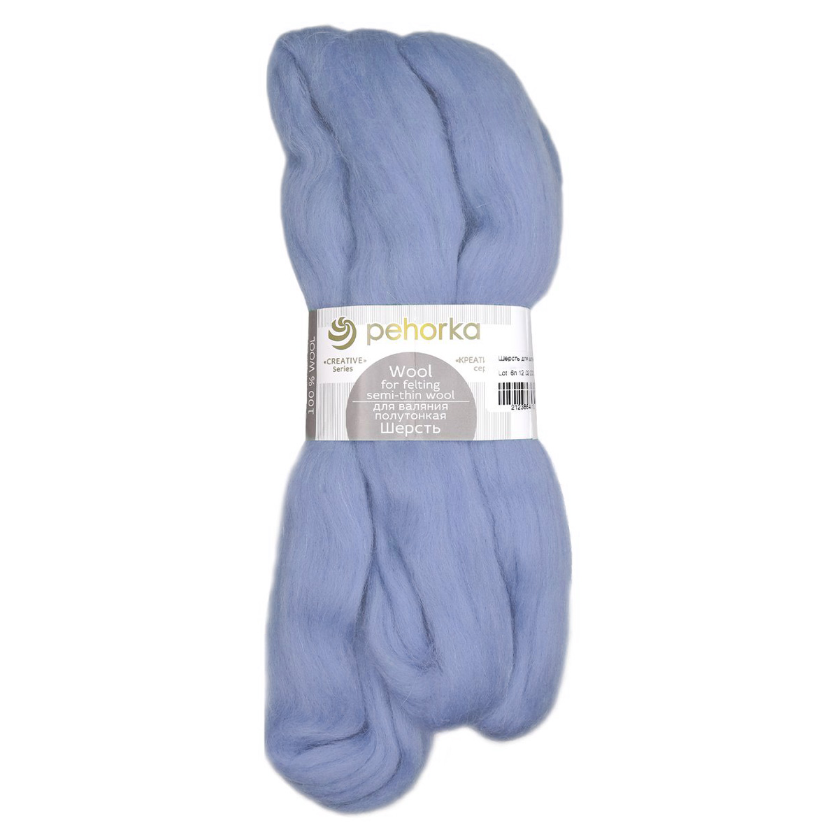 Шерсть для валяния Пехорка полутонкая (100 % шерсть) 50 г № 005 голубой
