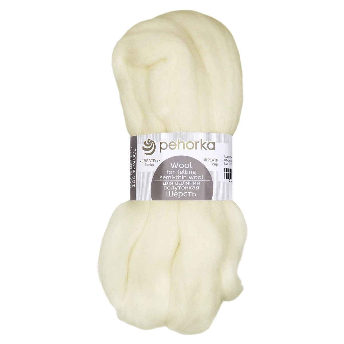 Шерсть для валяния Пехорка полутонкая (100 % шерсть) 50 г № 166 суровый