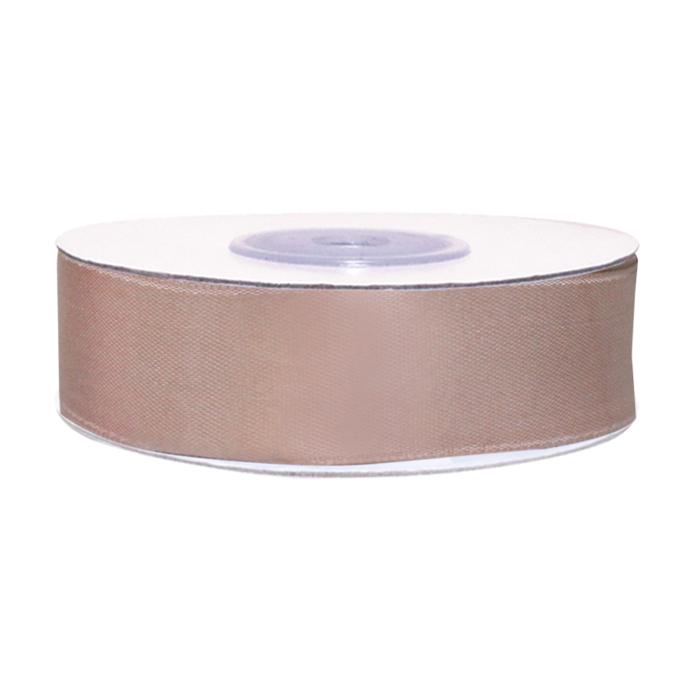 атласная лента шир. 25 мм (уп. 33м) № 107 розово-бежевый