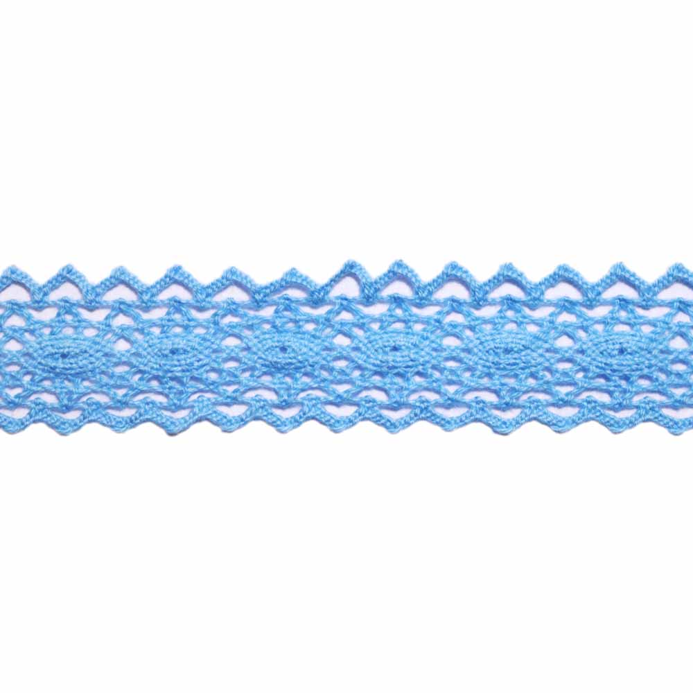 Кружево отеч. арт. 3749 шир. 18-24 мм, рис. 2501079  № 157 ДС голубой  (уп. 25 м)
