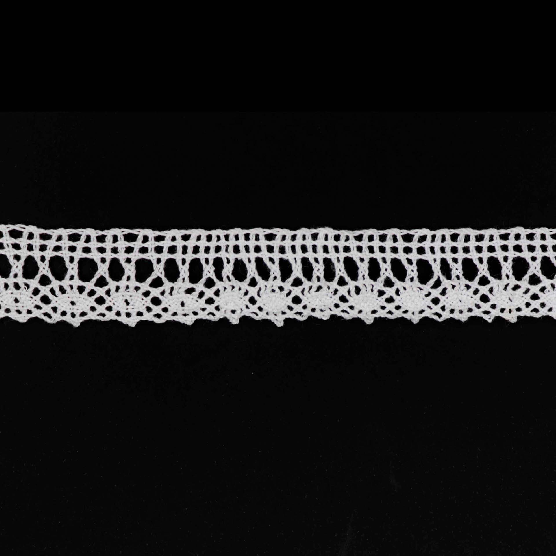 Кружево отеч. арт. 3749 шир. 18-20 мм, рис. 1801028 № 001 ДС белый (уп. 25 м)