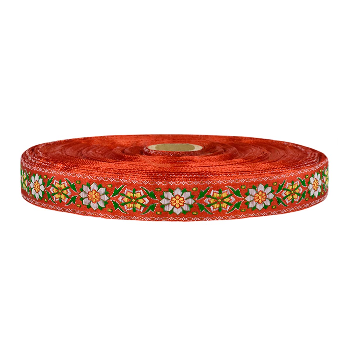 Лента отделочн. жаккард. арт. 1852 рис. 8752 шир. 22 мм красно/белый (уп. 50 м)