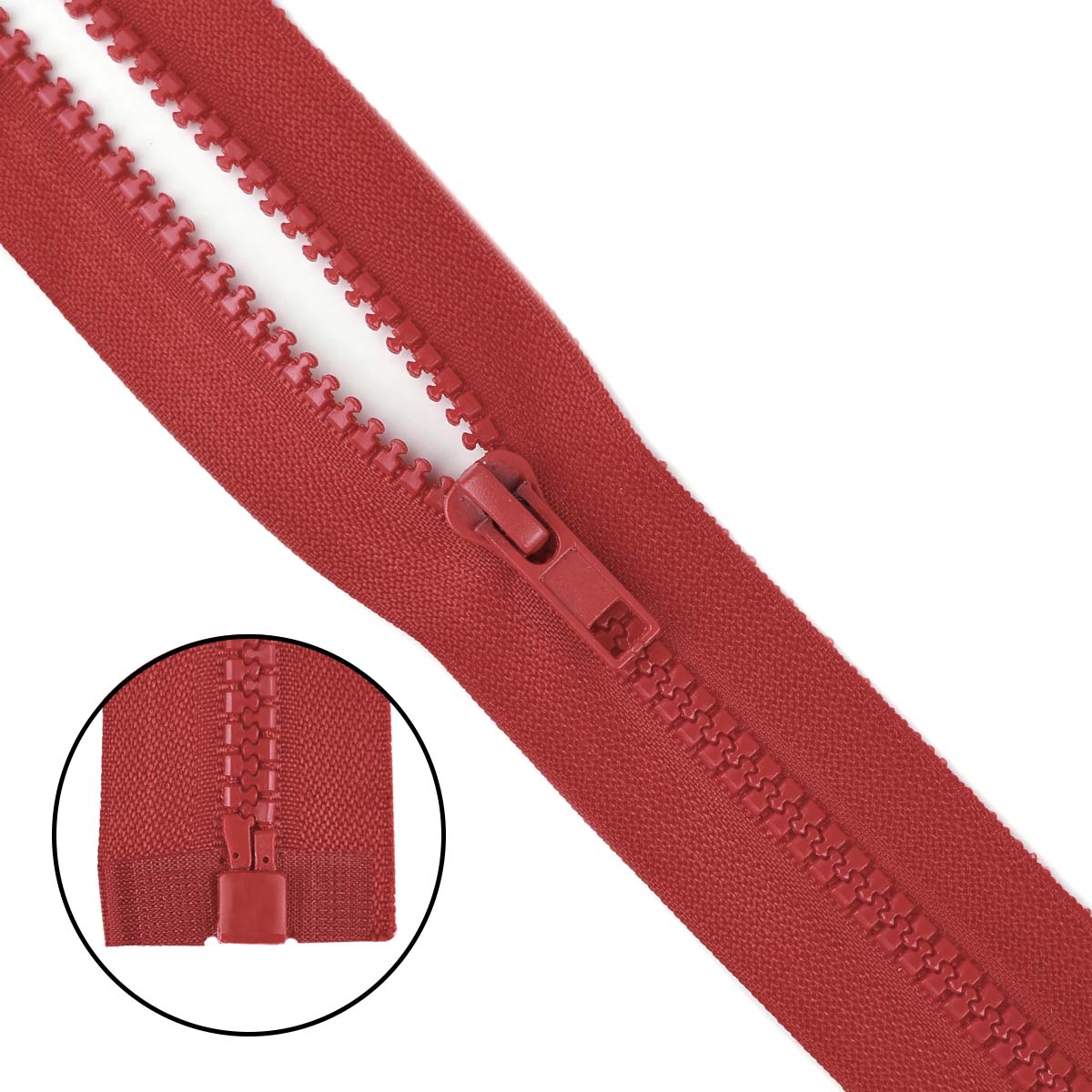Молния &quot;трактор&quot; тип-5 1замок 45 см № 258 ДС красный