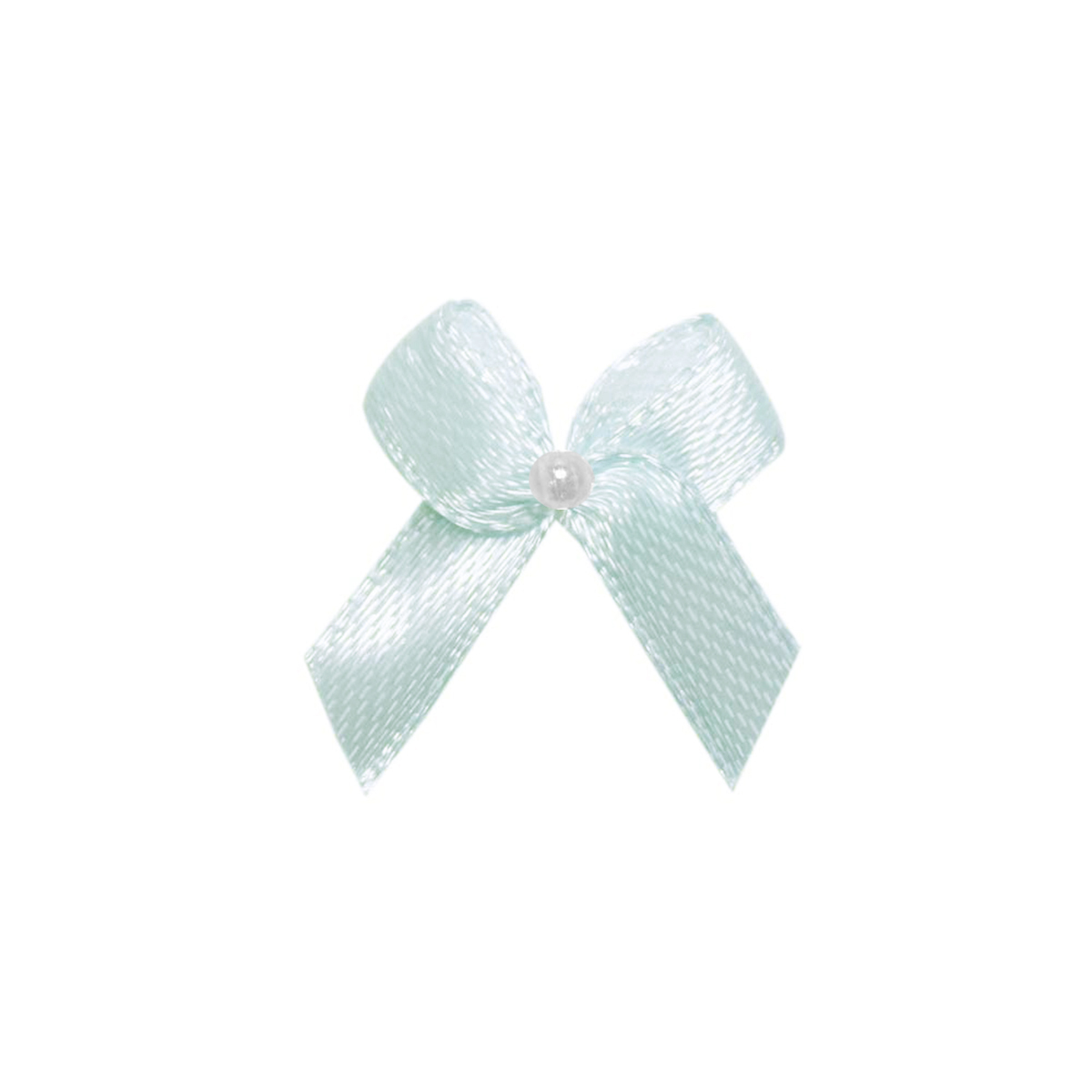 Бантик арт. 1-3 (уп. 100шт) 20х15 мм с бусинкой голубой