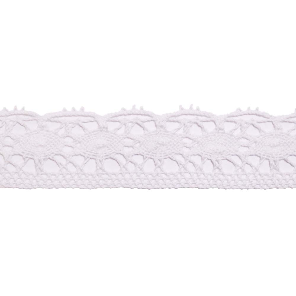 Кружево отеч. арт. 3749 шир. 20-25 мм, рис. 2501027 № 001 ДС белый (уп. 25 м)