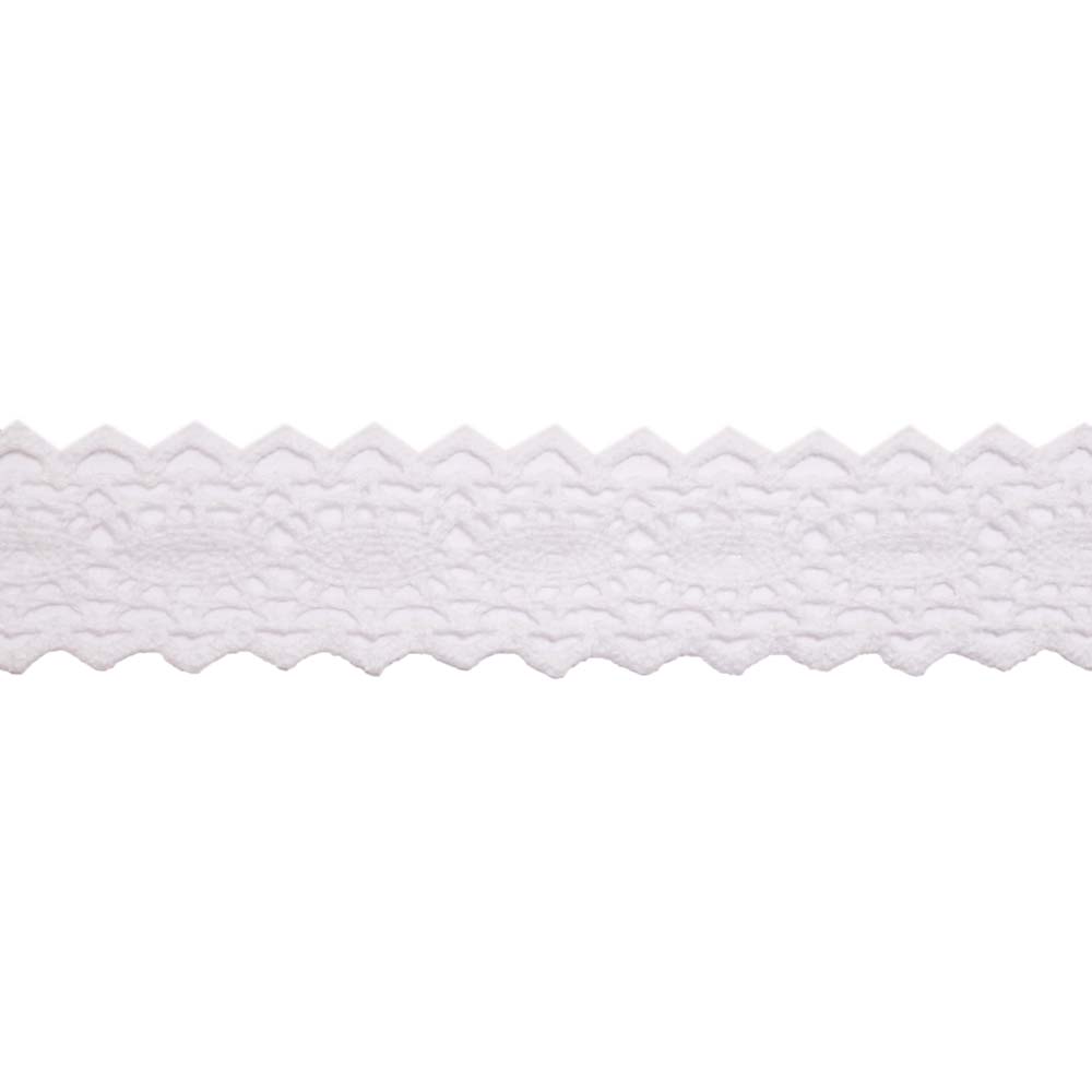 Кружево отеч. арт. 3749 шир. 18-24 мм, рис. 2501079  № 001 ДС белый (уп. 25 м)