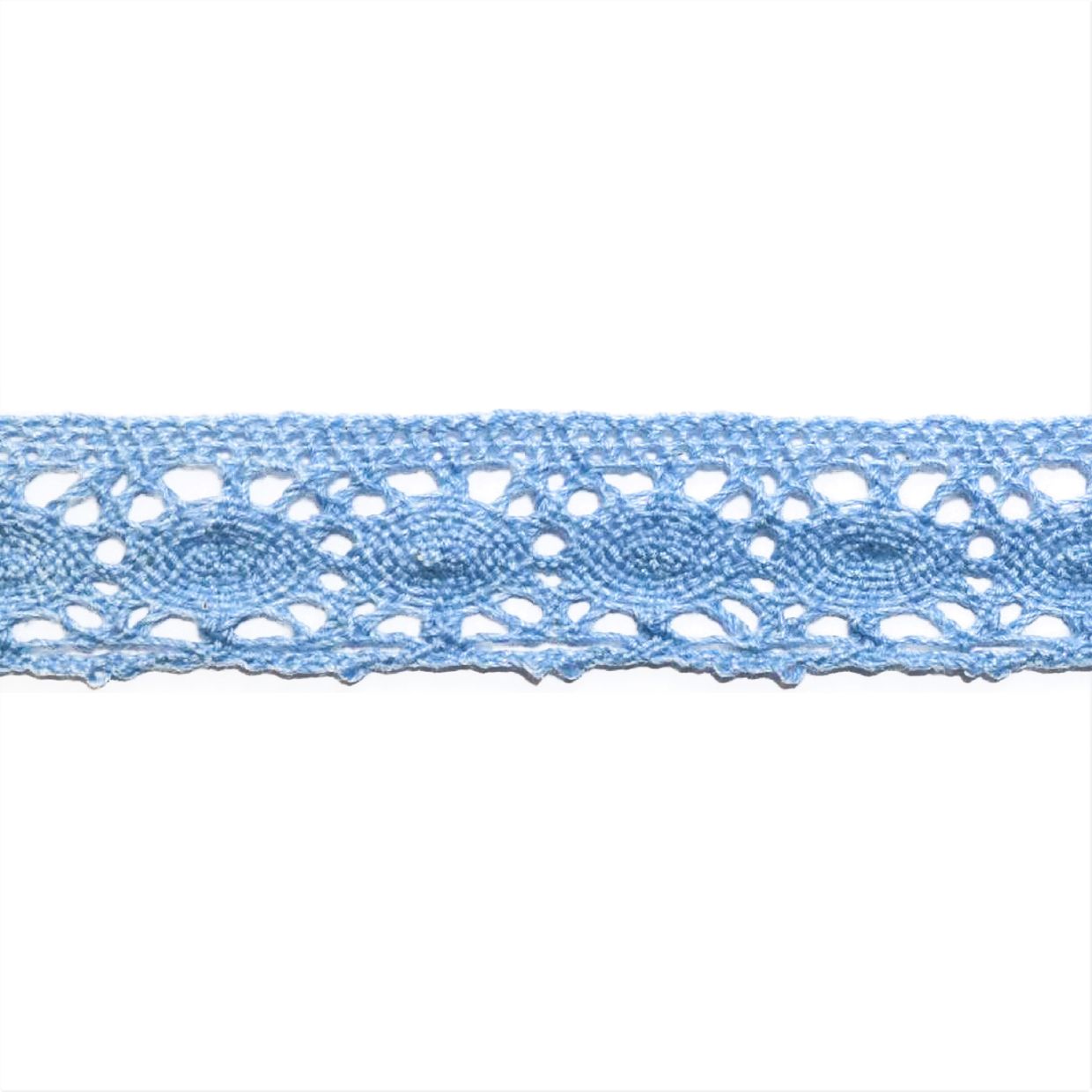 Кружево отеч. арт. 3749 шир. 20-25 мм, рис. 2501027 № 172 ДС т.-голубой (уп. 25 м)